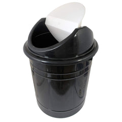 Kuber Industries Plastic 2 Pieces Medium Size Swing Lid Garbage Waste Dustbin for Home & Kitchen for Home, Office, Factory, 10 Liters (Black & White)-KUBMART10216