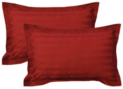 Kuber Industries Lining Design Breathable & Soft Cotton Pillow Cover/Protector/Case- 18x28 Inch, Set of 2 (Red)-HS43KUBMART26785