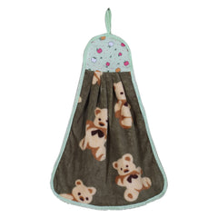 Kuber Industries Soft Cotton Teddy Bear Super Absorbent Hanging Napkin|Hand Towel for Washbasin & Kitchen,Pack of 12,(Assorted)