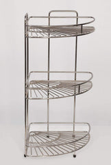 Fun Homes Stainless Steel Multipurpose Storage Kitchen Corner Rack/Stand/Shelf (Silver)