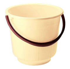 Kuber Industries 2 Pieces Unbreakable Strong Plastic Bathroom Bucket 13 LTR (Cream) -CTKTC037896