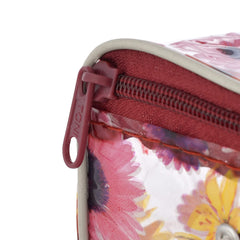 Kuber Industries Flower Printed Tranasparent Multiuses PVC Pouch/Bag For Vacation, Bathroom, Organizing With Carrying Strip- Pack of 4 (MultiColor)-44KM0601