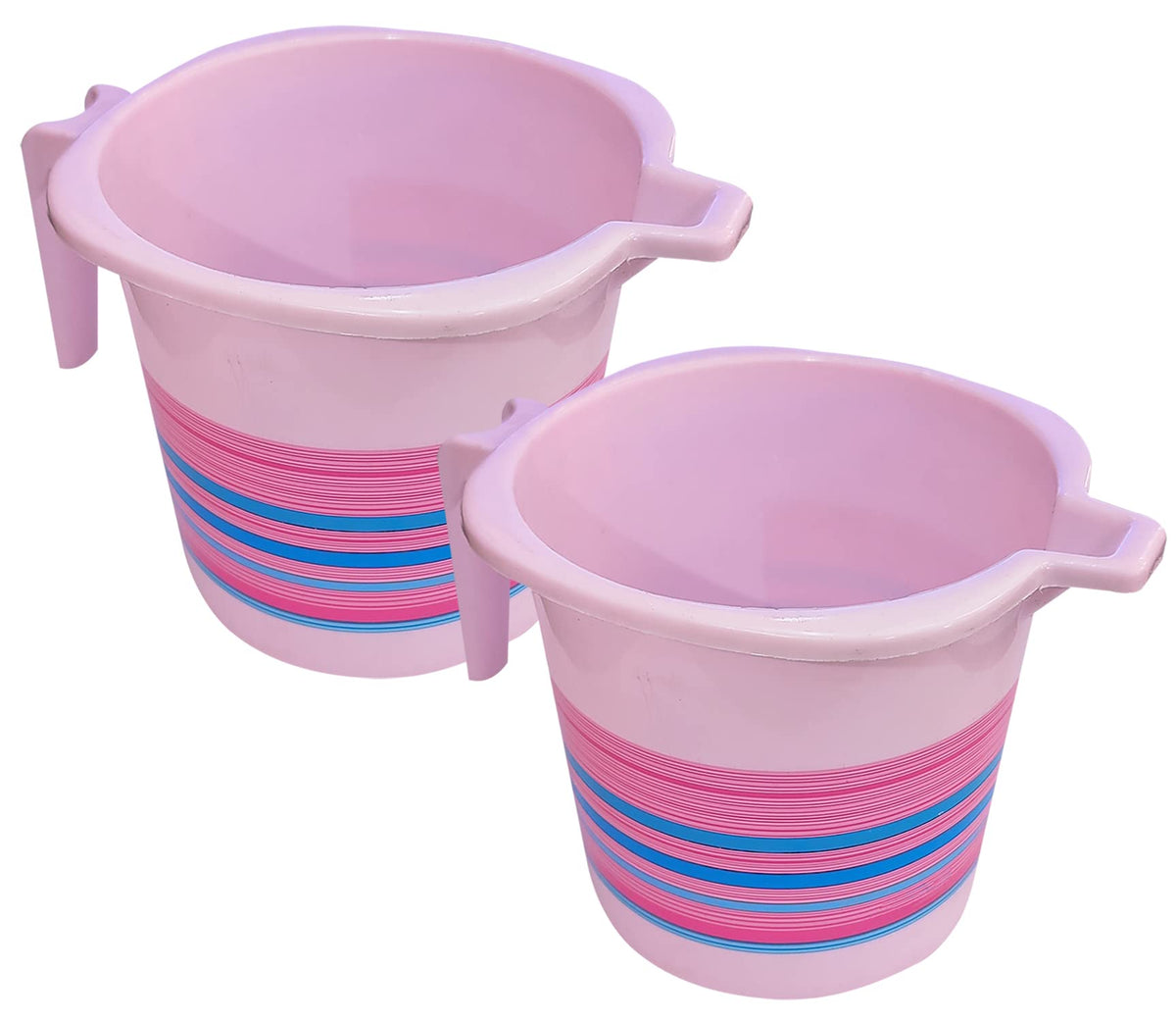 Heart Home Durable Long Lasting, Lightweight, Unbreakable, Strong Plastic Bathroom Mug 1 Litre- Pack of 2 (Pink)