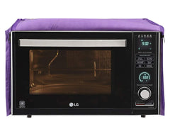 Heart Home Multiuses Polyester Floral Print Microwave Oven Cover for Home & Kitchen 20 LTR. (Purple) 52HH4026