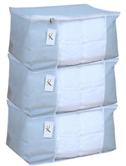 Kuber Industries 3 Piece Non Woven Saree Cover Set, Grey,Standard,CTSN00813