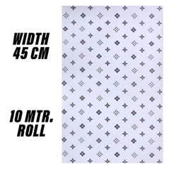 Heart Home Shelf Liner | EVA Kitchen Cabinet Shelf Mat | Anti-Slip Bathroom Mat | Fridge Mat | Table Mat | Star Print Print Wardrobe Mat | 10 Meter | White