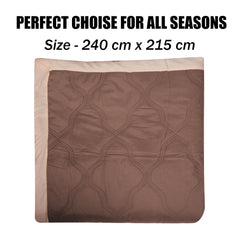 Heart Home Comforter | Microfiber Blanket for Summer | Blanket for Winter | Quilted Blanket Cover | Reversible Comforter | Blanket for Double Bed | Brown