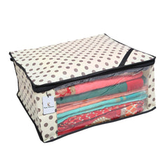 Kuber Industries 24 Piece Non Woven Saree Cover Set, Ivory ,CTKNEW164