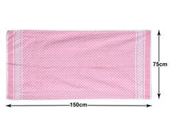 Heart HomeDot Printed Super Soft, Fluffy, and Absorbent, Cotton Bath Towel Perfect for Daily Use, 30"x60"- Pack of 4 (Pink)