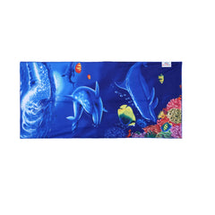 Heart Home Kids Bath Towel|Soft Cotton & Sides Stitched Baby Towel|Microfibered Super Absorbent Aquarium Pattern Towel for Infants,Toddler,55x26 Inch (Navy Blue)