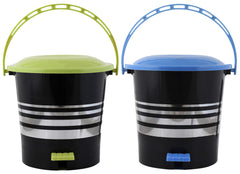 Kuber Industries 2 Pieces Plastic Dustbin Garbage Bin with Handle,5 Liters (Blue & Green) -CTKTC37997