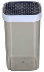Kuber Industries Check Deisgn Lid Multi Purpose Plastic Container,2000ml, Set of 3 (Grey), Standard