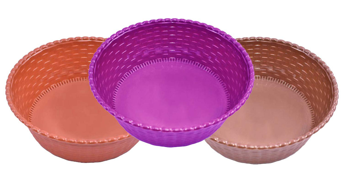 Kuber Industries 3 Piece Plastic Storage Basket Set (CTKTC1821),multi