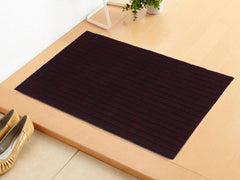 Kuber Industries Microfiber Striped Solid Anti-Slip Large Door Mat|Bath mat for Home,Living Room Entrance,24"x 36",(Maroon)