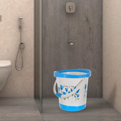Heart Home Bucket|Plastic Bucket for Bathroom|Tulip Flower Bucket for Bathing|Unbreakable Bucket with Handle|18 Liter|Pack of 2 (Multicolor)