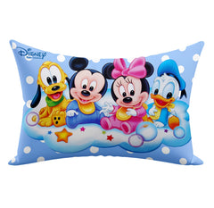 Kuber Industries Disney Print Sleeping Pillow for Kids|Small Pillow for Baby|Soft Microfiber Pillow|Size 12x18 |Sky Blue