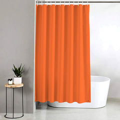 Kuber Industries 2 Pieces Solid 100% PEVA Shower Curtain,Bathroom Curtain, 70 inch x 80 inch, Green & Orange-KUBMART11561