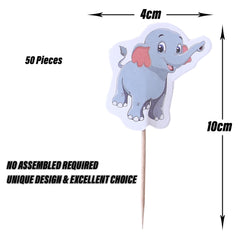 Kuber Industries Cupcake Toppers | Cardboard Cupcake Picks |Decorations Supplies for Farewell | Birthday Party | Theme Cupcake Topper | 50 Pieces | DT-2150 | Multicolor