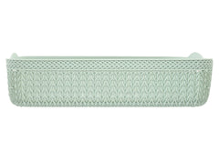 Heart Home Q-3 Designer Plastic Storage Basket For Store Fruits, Vegetables, Magazines, Cosmetics, Stationary Pack of 2 (Brown & Green)-50HH01506