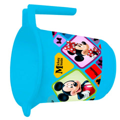 Heart Home Disney Mickey Minnie Print Plastic Bathing Mugs for Bathroom Bath Accessory, 500 ML (Set of 4,Cream & Blue & Black & White) -HS_35_HEARTHS17596