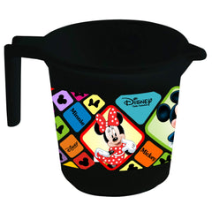 Heart Home Disney Mickey Minnie Print Plastic Bathing Mugs for Bathroom Bath Accessory, 500 ML (Set of 4,Cream & Blue & Black & White) -HS_35_HEARTHS17596