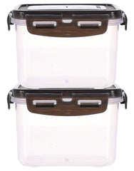 Heart Home Multiuses BPA Free Leak Proof, Dishwasher/Freezer Safe Plastic Storage Container With Airtight Lock Lid, 600ml Pack of 2 (Black)-46HH0524