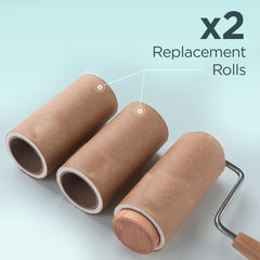 Heart Home Lint Roller | Wooden Lint Remover for Clothes | Pet Hair Roller | Sticky Lint Remover | 3 Roller + 6 Replacement Rolls -Total 540 Sheets | Pack of 3 | Brown