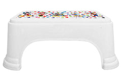 Kuber Industries Disney Team Mickey Print Square Plastic Bathroom Stool (Whte) -HS_35_KUBMARTS17277, Pack of 1