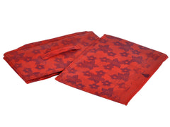 Heart Home Metallic Flower Printed Multipurposes Rectangular Flodable Storage Box, Drawer Storage and Cloth Organizer- Pack of 3 (Red)-HS43HEARTH26335