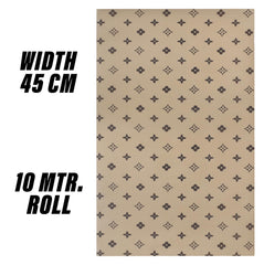 Heart Home Shelf Liner | EVA Kitchen Cabinet Shelf Mat | Anti-Slip Bathroom Mat | Fridge Mat | Table Mat | Star Print Print Wardrobe Mat | 10 Meter | Beige
