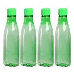 Kuber Industries BPA Free Plastic Water Bottles | Unbreakable, Leak Proof, 100% Food Grade Plastic | for Kids & Adults | Refrigerator Plastic Bottle Set of 4|Green