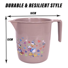 Kuber Industries Disney Team Bathroom Mug | Plastic Bath Mug for Bathroom | Mug for Bathroom | Mug for Toilet | Washroom Jug | 111 Bath Mug | 1 LTR | Pack of 6 | Brown
