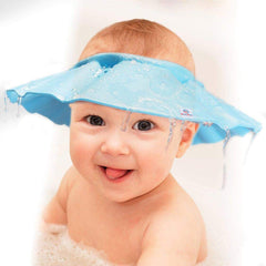 Heart Home Soft Adjustable Visor Hat Safe Shampoo Shower Bathing Protection Bath Cap for Toddler, Baby, Kids, Children-Pack of 2 (Blue)-HS_38_HEARTH21343