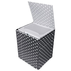 Heart Home Washing Machine Cover | Dot Print Washing Machine Cover | PVC | Top Load Fully-Automatic Washing Machine Cover | Black