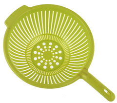 Heart Home Plastic Drain Basket/Washing Bowl for Fruits, Vegetables, Pasta, Poha with Handle (Green)-50HH01846