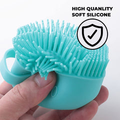 Kuber Industries Dog Brush With Shampoo Container|Cat & Dog Bath Brush For Bathing|Exfoliating|Scrubbing|Massaging & Relaxing|Soft Silicone|Suitable For All Pets|PT230B|Blue