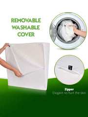 Kuber Industries Bed Wedge Pillow with Memory Foam Top-Ideal for Comfortable and Restful Sleeping-Alleviates Neck, Washable Cover (Cream)-KUBMART11418