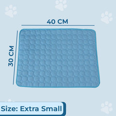 Urbane Home Rectangular Dog & Cat Bed|Premium Cool Ice Silk with Polyester With Bottom Mesh|Multi-Utility Self-Cooling Pad For Dog & Cat|Light-weight & Durable Dog Bed|ZQCJ001B-XS|Blue