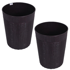 Heart Home Dustbin|Plastic Dustbin|Dustbins for Kitchen waste|Dustbin For Bedroom,Hall|Dustbin For office|10 Litre Dustbin|Pack of 2 (Brown)