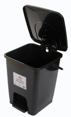 Heart Home Premium Plastic Pedal Dustbin 10 Ltr (Black)-Pack of 3