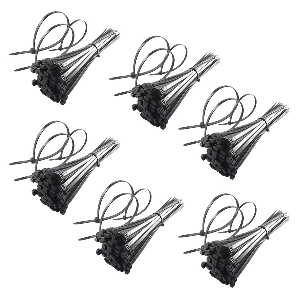 Homestic Pack of 600 250 MM Self Locking Cable Ties|Heavy Duty Nylon Zip Ties|(Black)