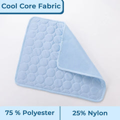 Homestic Rectangular Dog & Cat Bed|Premium Cool Ice Silk with Polyester with Bottom Mesh|Multi-Utility Self-Cooling Pad for Dog & Cat|Light-Weight & Durable Dog Bed|ZQCJ001LB-XS|Light Blue