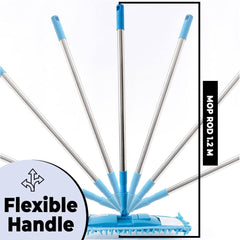 Kuber Industries Microfiber Wiper with 2 Additional Floor Cleaner Mop Refill for Floor Clearing | Hypoallergenic Chenille Microfiber Mop | Super Absorbent | Blue