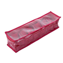 Kuber Industries 2 Pieces Watch Case/Wrist Watch Holder/Watch Organizer/Bracelet Pouch Transparent Top Watch Case With 6 Roll (Pink) -CTKTC39127