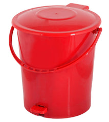Kuber Industries Plastic Pedal Dustbin/Wastebin With Handle, 10 Liter (Red)-47KM0923