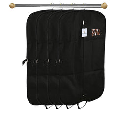 Kuber Industries 4 Pieces Foldable Non Woven Men's Coat Blazer Suit Cover (Black) -CTKTC41376