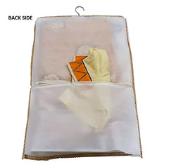 Heart Home Non Woven Hanging Saree Cover With 1 Zipper Compartment on Back Side- Pack of 12 (Orange)-HS_38_HEARTH21486
