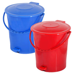 Kuber Industries Pedal Dustbin|Plastic Pedal Dustbin|Kitchen Waste Paper Bin|Dustbin For Bedroom|10 Liter Dustbin|Pack of 2 (Multicolor)