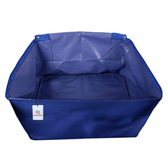 Heart Home Small Size Lightweight Foldable Rexine Jumbo Underbed Storage Bag With Zipper And Handle (Royal Blue)-Pack of 2
