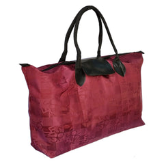 Kuber Industries Multiuses Check Print Rexine Shopping Bags/Grocery Bag for Carry Grocery, Fruits, Vegetable with Handles Pack of 2 (Maroon) 52KM3985
